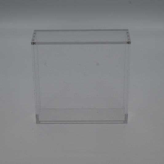 Standard Japanese Pokémon booster box in a clear 5mm acrylic display case with magnetic lid