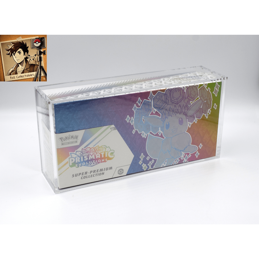 Acrylic case for a Pokémon Super Premium Collection (SPC), front view